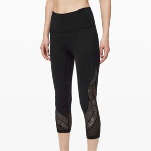 Lululemon Wunder Under High Rise Lace 21” Crop Legging
